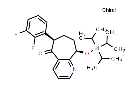 CAS No. 1397526-07-6, 5H-Cyclohepta[b]pyridin-5-one, 6-(2,3-difluorophenyl)-6,7,8,9-tetrahydro-9-[[tris(1-methylethyl)silyl]oxy]-, (6R,9R)-
