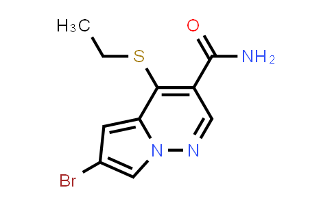 CAS No. 1400690-23-4, 6-Bromo-4-(ethylthio)pyrrolo[1,2-b]pyridazine-3-carboxamide