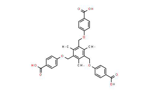 CAS No. 1401343-31-4, 4,4',4''-(((2,4,6-Trimethylbenzene-1,3,5-triyl)tris(methylene))tris(oxy))tribenzoic acid