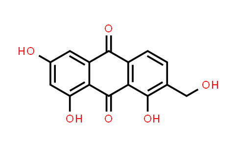 CAS No. 1402-25-1, 1,6,8-Trihydroxy-2-(hydroxymethyl)anthracene-9,10-dione