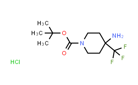 CAS No. 1402047-77-1, tert-Butyl 4-amino-4-(trifluoromethyl)piperidine-1-carboxylate hydrochloride