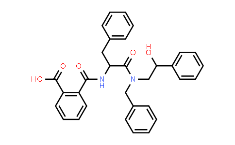 CAS No. 1402135-41-4, Benzoic acid, 2-[[[2-[(2-hydroxy-2-phenylethyl)(phenylmethyl)amino]-2-oxo-1-(phenylmethyl)ethyl]amino]carbonyl]-