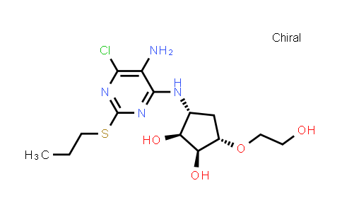 CAS No. 1402150-32-6, (1S,2S,3R,5S)-3-((5-Amino-6-chloro-2-(propylthio)pyrimidin-4-yl)amino)-5-(2-hydroxyethoxy)cyclopentane-1,2-diol