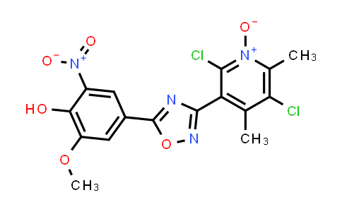 CAS No. 1402714-41-3, 4-[3-(2,5-Dichloro-4,6-dimethyl-1-oxido-3-pyridinyl)-1,2,4-oxadiazol-5-yl]-2-methoxy-6-nitrophenol
