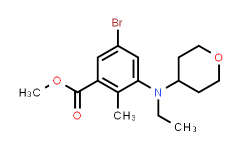 CAS No. 1403257-79-3, Methyl 5-bromo-3-(ethyl(tetrahydro-2H-pyran-4-yl)amino)-2-methylbenzoate