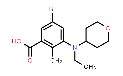 CAS No. 1403257-81-7, 5-Bromo-3-(ethyl(tetrahydro-2H-pyran-4-yl)amino)-2-methylbenzoic acid
