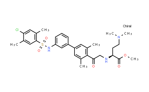 CAS No. 1403762-21-9, Butanoic acid, 2-[[[3'-[[(4-chloro-2,5-dimethylphenyl)sulfonyl]amino]-3,5-dimethyl[1,1'-biphenyl]-4-yl]carbonyl]methylamino]-4-(dimethylamino)-, methyl ester, (2S)-