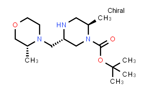 CAS No. 1403902-78-2, tert-Butyl (2R,5S)-2-methyl-5-(((R)-3-methylmorpholino)methyl)piperazine-1-carboxylate