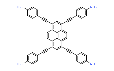 CAS No. 1404196-75-3, 4,4',4'',4'''-(Pyrene-1,3,6,8-tetrayltetrakis(ethyne-2,1-diyl))tetraaniline