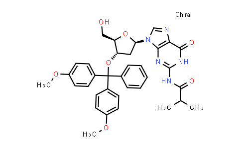 CAS No. 140712-81-8, N-(9-((2R,4S,5R)-4-(Bis(4-methoxyphenyl)(phenyl)methoxy)-5-(hydroxymethyl)tetrahydrofuran-2-yl)-6-oxo-6,9-dihydro-1H-purin-2-yl)isobutyramide