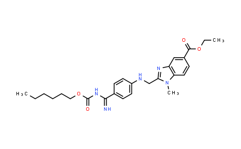 CAS No. 1408238-36-7, ethyl 2-(((4-(N-((hexyloxy)carbonyl)carbamimidoyl)phenyl)amino)methyl)-1-methyl-1H-benzo[d]imidazole-5-carboxylate