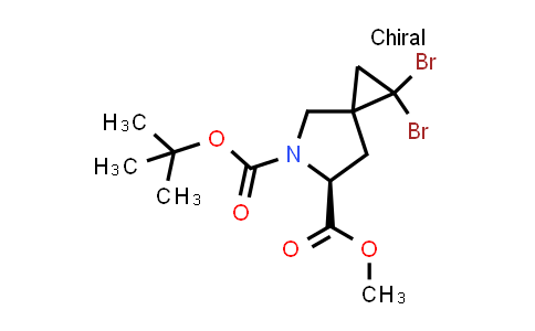 CAS No. 1412903-76-4, 5-Azaspiro[2.4]heptane-5,6-dicarboxylic acid, 1,1-dibromo-, 5-(1,1-dimethylethyl) 6-methyl ester, (6S)-