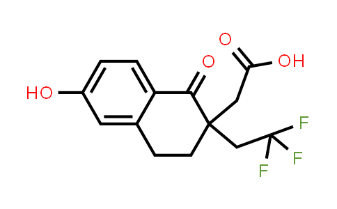 CAS No. 1414798-31-4, 2-(6-Hydroxy-1-oxo-2-(2,2,2-trifluoroethyl)-1,2,3,4-tetrahydronaphthalen-2-yl)acetic acid