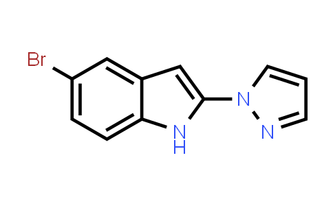 CAS No. 1414867-78-9, 5-Bromo-2-(1H-pyrazol-1-yl)-1H-indole