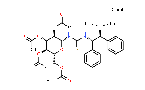 CAS No. 1414889-04-5, N-[(1S,2S)-2-(Dimethylamino)-1,2-diphenylethyl]-N'-(2,3,4,6-tetra-O-acetyl-β-D-glucopyranosyl)thiourea