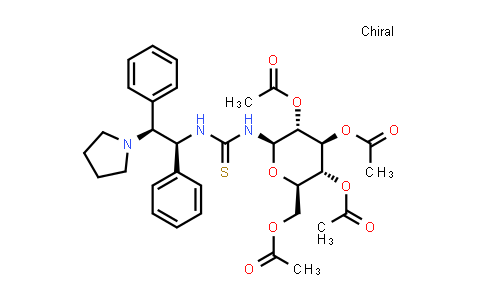CAS No. 1414889-06-7, N-[(1S,2S)-1,2-Diphenyl-2-(1-pyrrolidinyl)ethyl]-N'-(2,3,4,6-tetra-O-acetyl-β-D-glucopyranosyl)thiourea