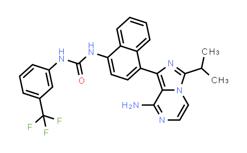 DY522192 | 1414938-21-8 | Urea, N-[4-[8-amino-3-(1-methylethyl)imidazo[1,5-a]pyrazin-1-yl]-1-naphthalenyl]-N'-[3-(trifluoromethyl)phenyl]-