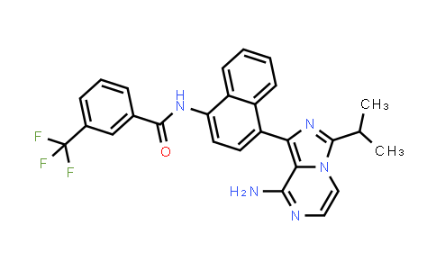 CAS No. 1414938-23-0, Benzamide, N-[4-[8-amino-3-(1-methylethyl)imidazo[1,5-a]pyrazin-1-yl]-1-naphthalenyl]-3-(trifluoromethyl)-