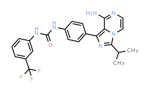 CAS No. 1414938-24-1, Urea, N-[4-[8-amino-3-(1-methylethyl)imidazo[1,5-a]pyrazin-1-yl]phenyl]-N'-[3-(trifluoromethyl)phenyl]-