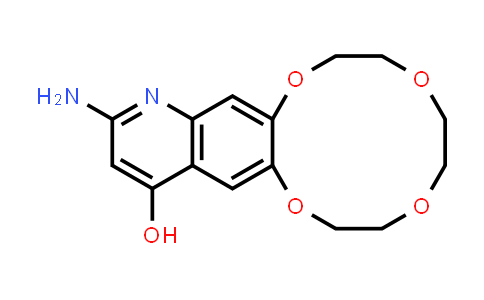 CAS No. 1415562-58-1, 13-Amino-2,3,5,6,8,9-hexahydro-[1,4,7,10]tetraoxacyclododecino[2,3-g]quinolin-15-ol