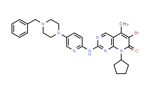 CAS No. 1415562-68-3, 2-(5-(4-Benzylpiperazin-1-yl)pyridin-2-ylamino)-6-bromo-8-cyclopentyl-5-methylpyrido[2,3-d]pyrimidin-7(8H)-one