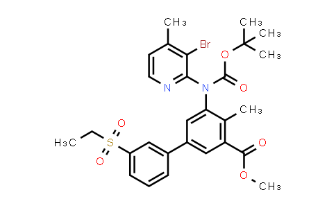 CAS No. 1415562-73-0, Methyl 5-((3-bromo-4-methylpyridin-2-yl)(tert-butoxycarbonyl)amino)-3'-(ethylsulfonyl)-4-methylbiphenyl-3-carboxylate