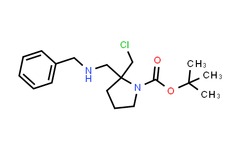 CAS No. 1415564-45-2, tert-Butyl 2-((benzylamino)methyl)-2-(chloromethyl)pyrrolidine-1-carboxylate