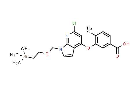 CAS No. 1415564-64-5, 3-(6-Chloro-1-((2-(trimethylsilyl)ethoxy)methyl)-1H-pyrrolo[2,3-b]pyridin-4-yloxy)-4-methylbenzoic acid