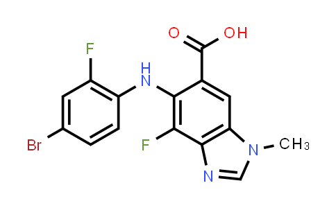 CAS No. 1415564-99-6, 5-((4-Bromo-2-fluorophenyl)amino)-4-fluoro-1-methyl-1H-benzo[d]imidazole-6-carboxylic acid