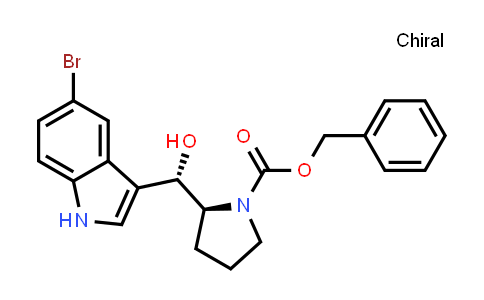 CAS No. 1415566-78-7, (S)-benzyl 2-((S)-(5-bromo-1H-indol-3-yl)(hydroxy)methyl)pyrrolidine-1-carboxylate