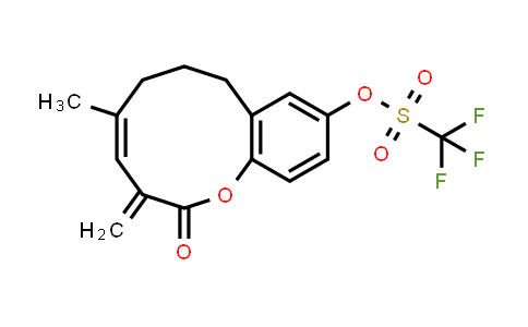CAS No. 1415612-34-8, Methanesulfonic acid, 1,1,1-trifluoro-, (4Z)-3,6,7,8-tetrahydro-5-methyl-3-methylene-2-oxo-2H-1-benzoxecin-10-yl ester