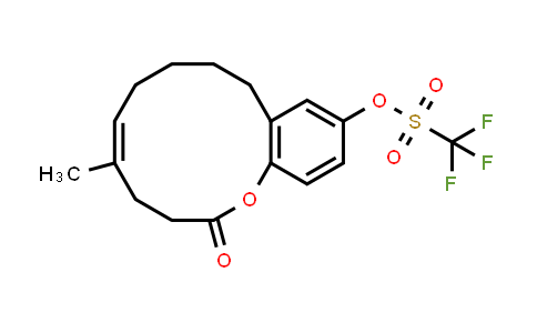 CAS No. 1415612-43-9, Methanesulfonic acid, 1,1,1-trifluoro-, (5E)-3,4,7,8,9,10-hexahydro-5-methyl-2-oxo-2H-1-benzoxacyclododecin-12-yl ester