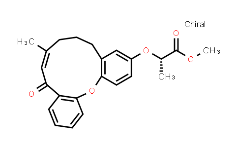 CAS No. 1415612-60-0, Propanoic acid, 2-[[(8E)-5,6,7,10-tetrahydro-8-methyl-10-oxodibenz[b,j]oxacycloundecin-3-yl]oxy]-, methyl ester, (2S)-