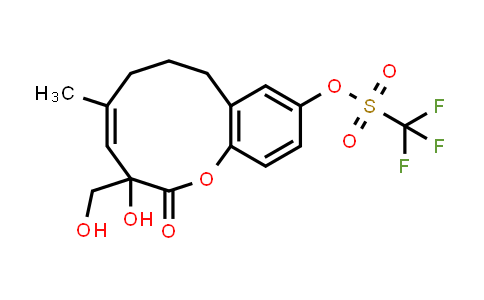 CAS No. 1415612-67-7, Methanesulfonic acid, 1,1,1-trifluoro-, (4Z)-3,6,7,8-tetrahydro-3-hydroxy-3-(hydroxymethyl)-5-methyl-2-oxo-2H-1-benzoxecin-10-yl ester