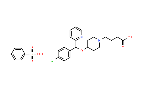 CAS No. 1415692-17-9, 4-(4-((4-Chlorophenyl)(pyridin-2-yl)methoxy)piperidin-1-yl)butanoic acid compound with benzenesulfonic acid (1:1)