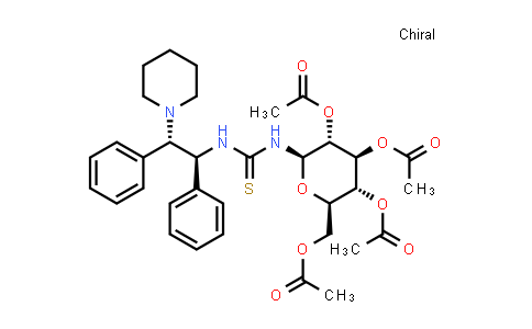 CAS No. 1416133-16-8, N-[(1S,2S)-1,2-Diphenyl-2-(1-piperidinyl)ethyl]-N'-(2,3,4,6-tetra-O-acetyl-β-D-glucopyranosyl)thiourea