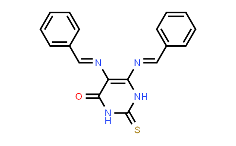 CAS No. 1417353-16-2, 4(1H)-Pyrimidinone, 2,3-dihydro-5,6-bis[(phenylmethylene)amino]-2-thioxo-