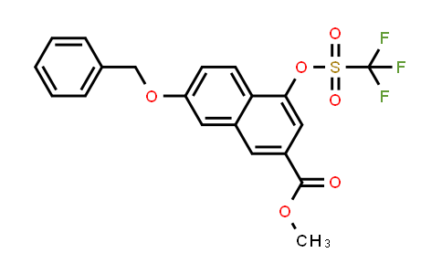 CAS No. 141834-73-3, 2-Naphthalenecarboxylic acid, 7-(phenylmethoxy)-4-[[(trifluoromethyl)sulfonyl]oxy]-, methyl ester