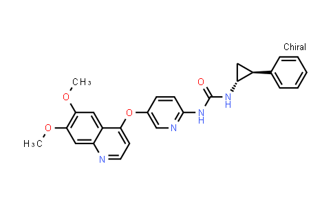 CAS No. 1419299-75-4, Urea, N-[5-[(6,7-dimethoxy-4-quinolinyl)oxy]-2-pyridinyl]-N'-[(1R,2S)-2-phenylcyclopropyl]-