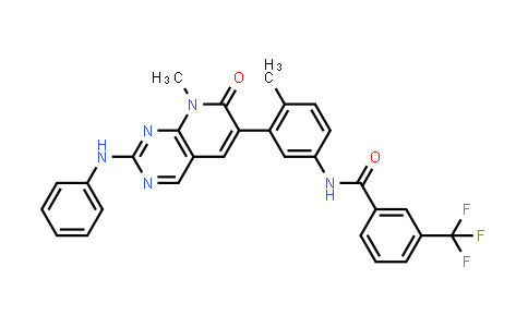 CAS No. 1419299-81-2, Benzamide, N-[3-[7,8-dihydro-8-methyl-7-oxo-2-(phenylamino)pyrido[2,3-d]pyrimidin-6-yl]-4-methylphenyl]-3-(trifluoromethyl)-