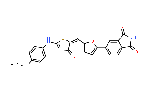 CAS No. 1420071-29-9, 1H-Isoindole-1,3(2H)-dione, 5-[5-[[2-[(4-methoxyphenyl)amino]-4-oxo-5(4H)-thiazolylidene]methyl]-2-furanyl]-