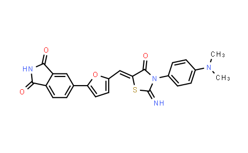CAS No. 1420071-31-3, 1H-Isoindole-1,3(2H)-dione, 5-[5-[[3-[4-(dimethylamino)phenyl]-2-imino-4-oxo-5-thiazolidinylidene]methyl]-2-furanyl]-