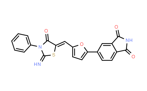 CAS No. 1420071-35-7, 1H-Isoindole-1,3(2H)-dione, 5-[5-[(2-imino-4-oxo-3-phenyl-5-thiazolidinylidene)methyl]-2-furanyl]-