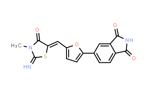 CAS No. 1420071-42-6, 1H-Isoindole-1,3(2H)-dione, 5-[5-[(2-imino-3-methyl-4-oxo-5-thiazolidinylidene)methyl]-2-furanyl]-