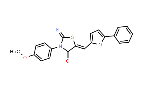 CAS No. 1420071-47-1, 4-Thiazolidinone, 2-imino-3-(4-methoxyphenyl)-5-[(5-phenyl-2-furanyl)methylene]-