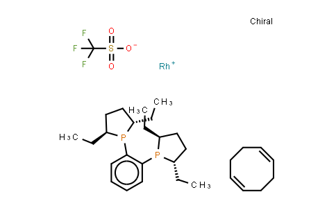 CAS No. 142184-30-3, 1,2-Bis[(2S,5S)-2,5-diethylphospholano]benzene(1,5-cyclooctadiene)rhodium(I) trifluoromethanesulfonate