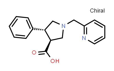 CAS No. 1422948-25-1, (3S,4R)-4-Phenyl-1-(pyridin-2-ylmethyl)pyrrolidine-3-carboxylic acid