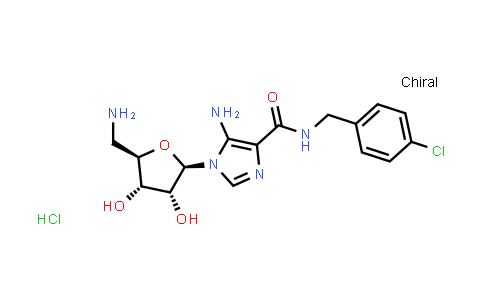 CAS No. 142344-72-7, 1H-Imidazole-4-carboxamide, 5-amino-1-(5-amino-5-deoxy-β-D-ribofuranosyl)-N-[(4-chlorophenyl)methyl]-, monohydrochloride
