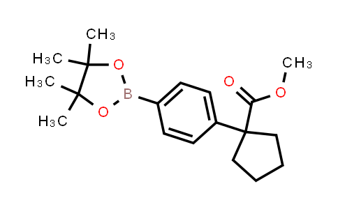 CAS No. 1423704-72-6, Methyl 1-(4-(4,4,5,5-tetramethyl-1,3,2-dioxaborolan-2-yl)phenyl)cyclopentane-1-carboxylate