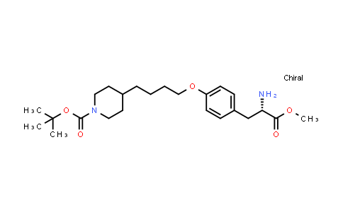 CAS No. 142373-57-7, 1-Piperidinecarboxylic acid, 4-[4-[4-[(2S)-2-amino-3-methoxy-3-oxopropyl]phenoxy]butyl]-, 1,1-dimethylethyl ester